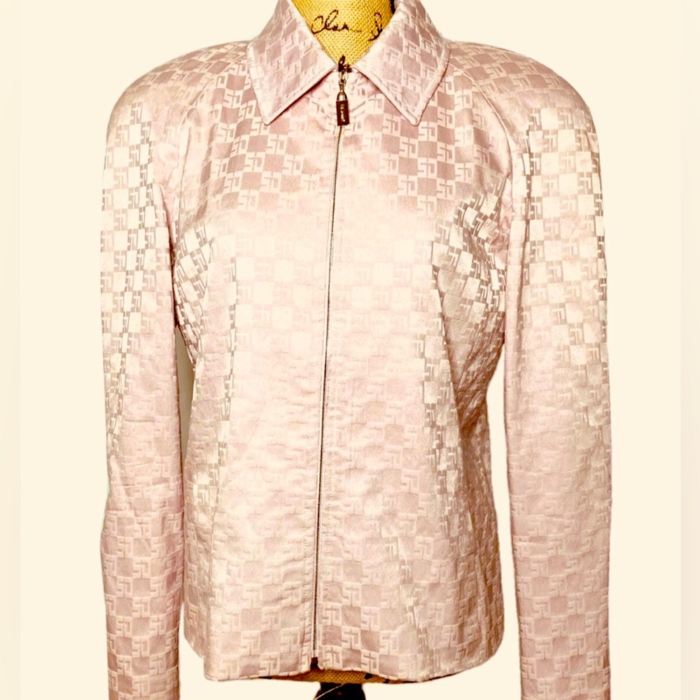 St. John Sport Monogram Jacket Pink Purple  Zip Up